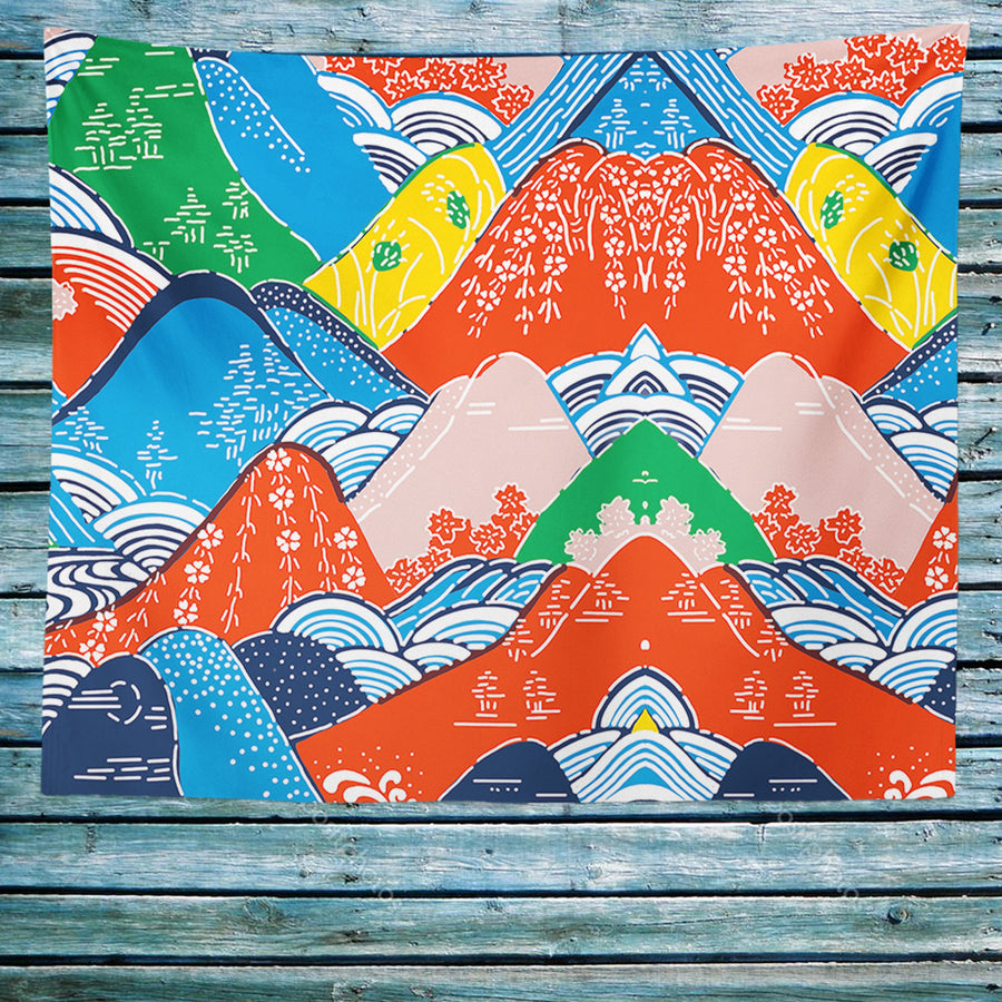 Feblilac Colorful Mountains Tapestry - view 4