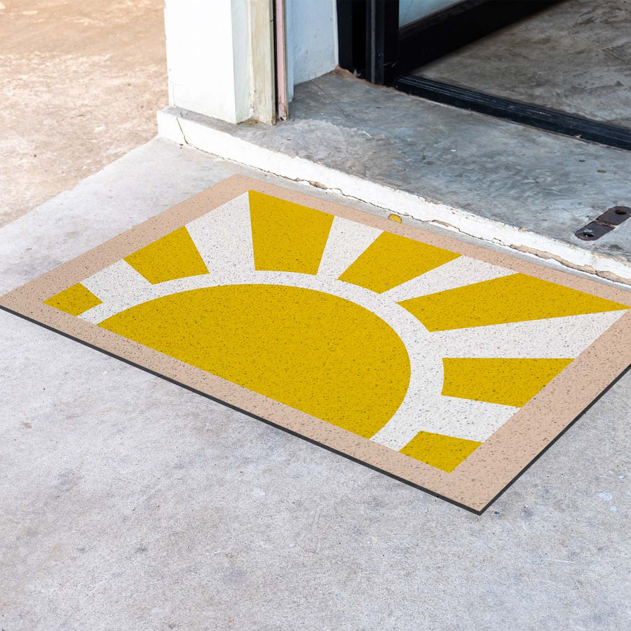 Feblilac Yellow Sun Pink Border PVC Coil Door Mat - view 4