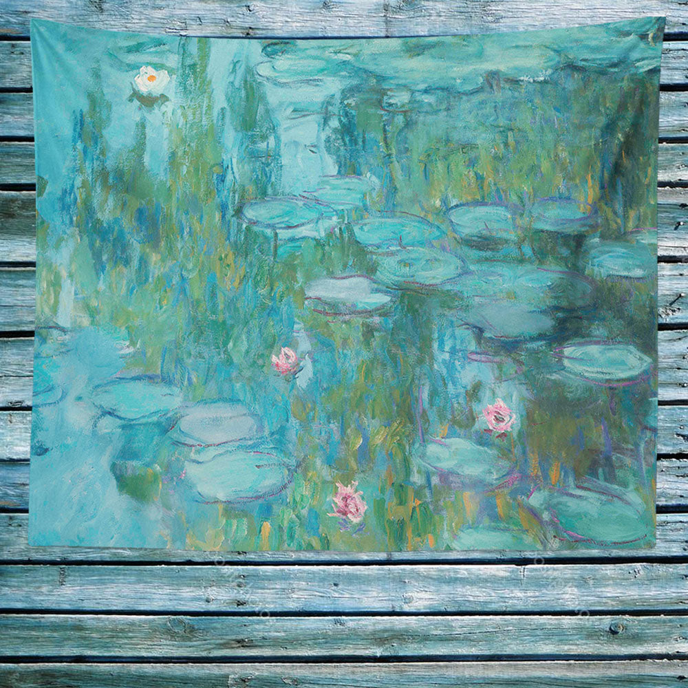 Feblilac Oil Painting Water Lily Tapestry