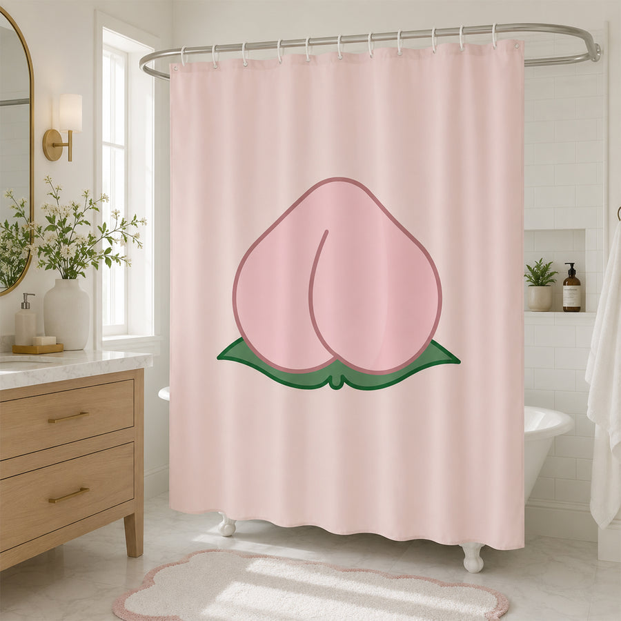 Feblilac Pink Peach Shower Curtain - view 4