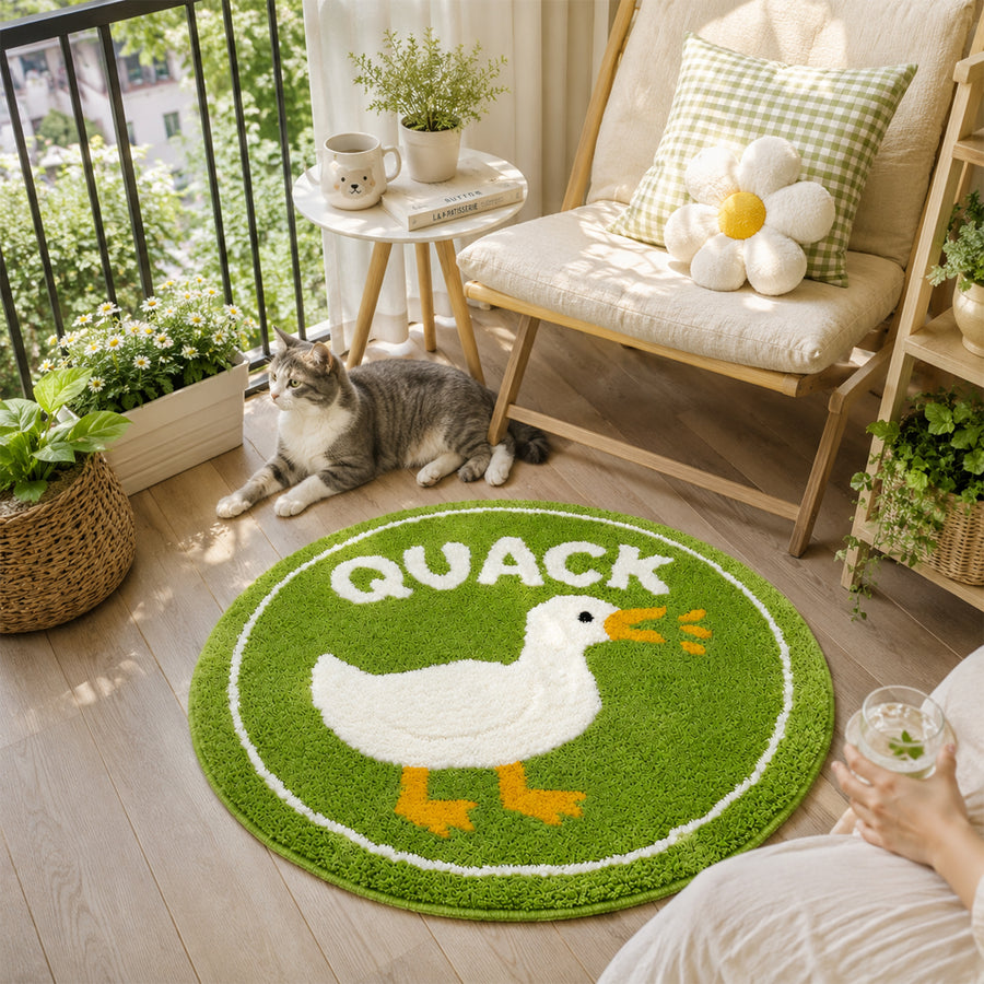 Feblilac Cute Quack Duck Round Tufted Bath Mat - view 4