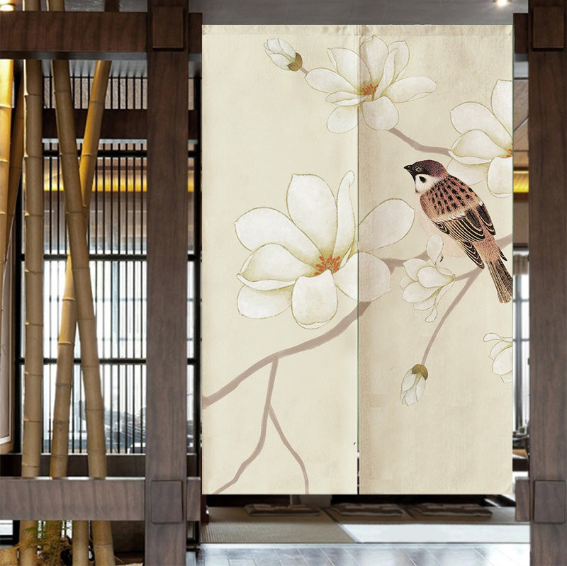 Feblilac Sparrow Magnolia Flower Door Curtain - view 4