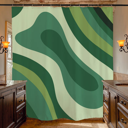 Feblilac Green Dizzy Shower Curtain