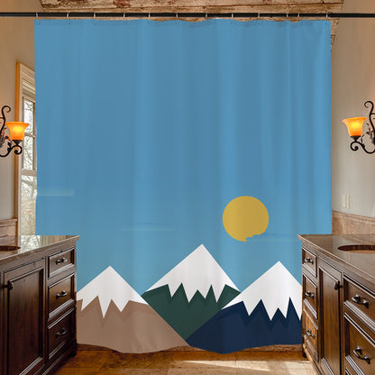 Feblilac Snow Mountain Shower Curtain with Hooks