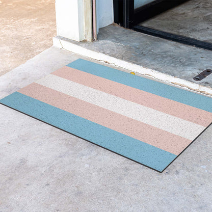 Feblilac Pink Blue White LGBT Flag PVC Coil Door Mat