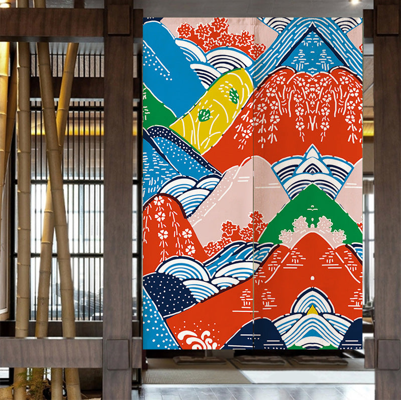 Feblilac Colorful Mountains Door Curtain - view 4