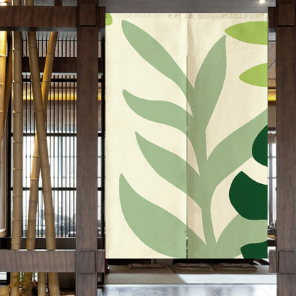 Feblilac Green Leaves Door Curtain