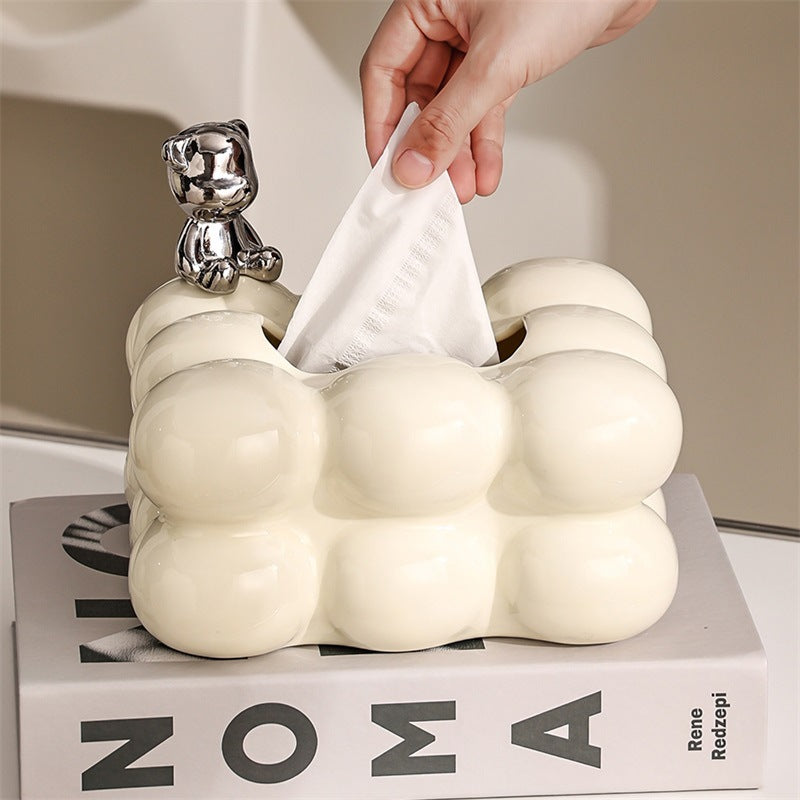 Feblilac Marshmallow Ceramic Tissue Holder