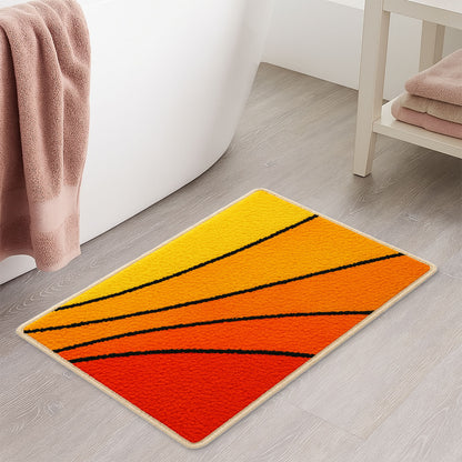 Feblilac Lovely Abstract Sunset Geometric Tufted Bath Mat