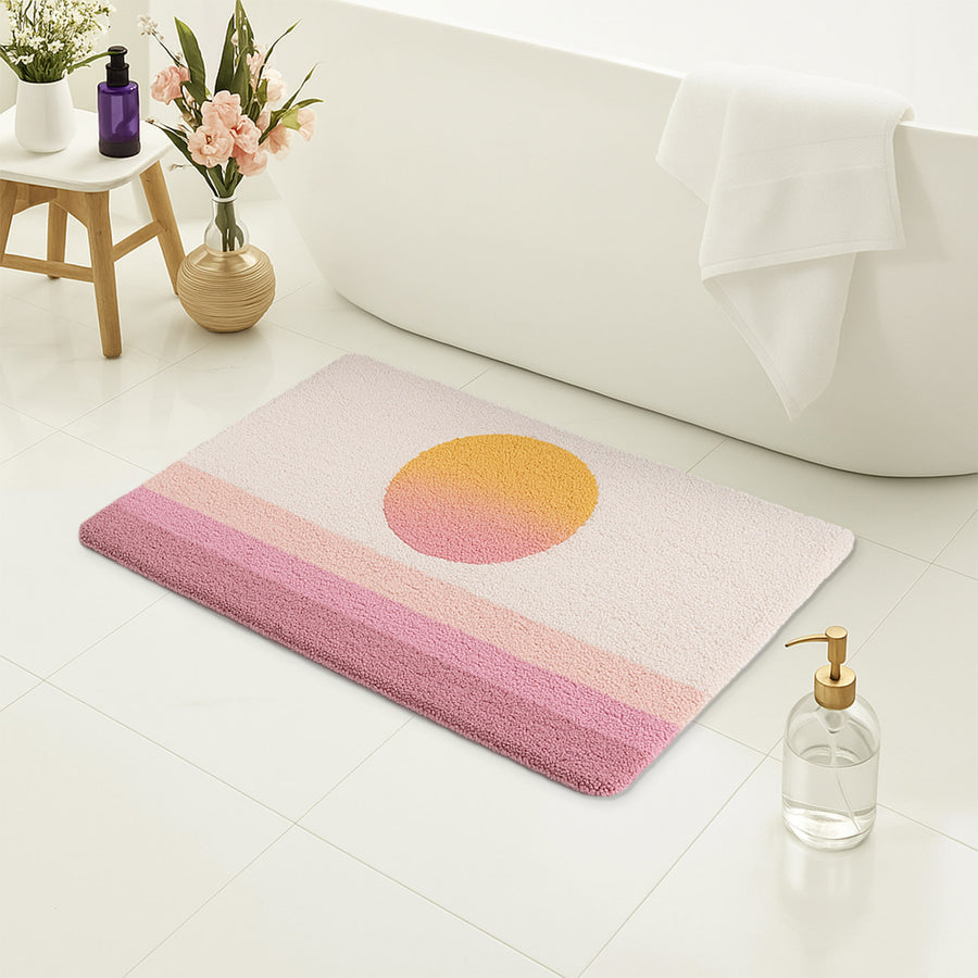 Feblilac Pink Ocean Sunset Tufted Bath Mat - view 4