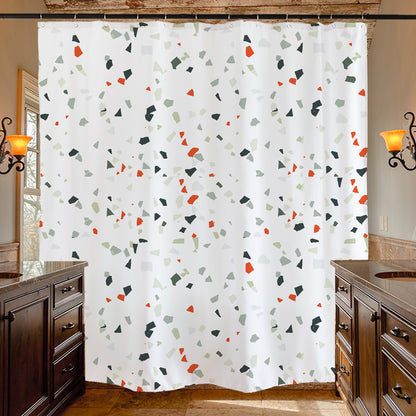 Feblilac Terrazzo Pattern Road Shower Curtain with Hooks