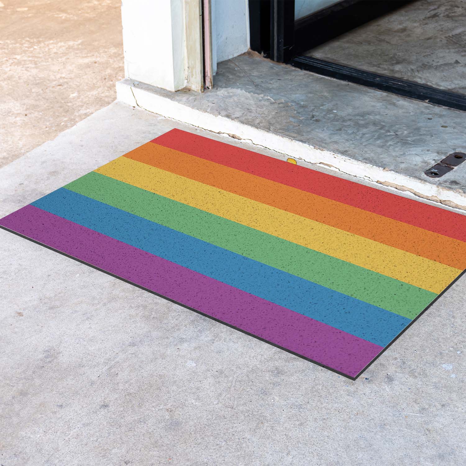 Feblilac Rainbow Colors LGBT Flag PVC Coil Door Mat