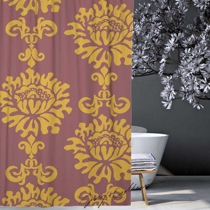 Feblilac Baroque Style One Big Flower Shower Curtain