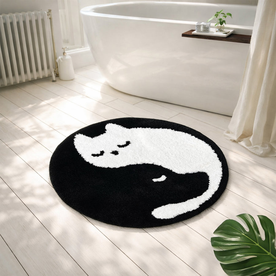 Feblilac Cat Dog Tai Chi Tufted Bath Mat - view 4