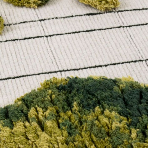 Feblilac Abstract Straits and Green Cliffs Handmade Tufted Acrylic Livingroom Carpet Area Rug