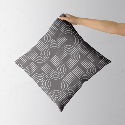 Feblilac Grey U Shaped Pattern Cushion Covers Throw Pillow Covers