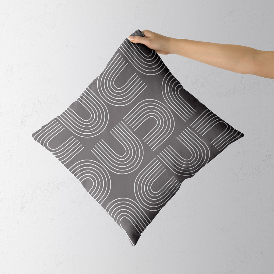 Feblilac Grey U Shaped Pattern Cushion Covers Throw Pillow Covers - view 2