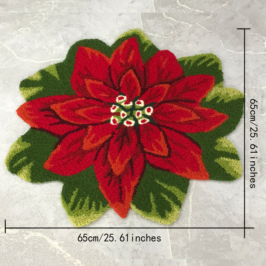 Feblilac Christmas Flower Tufted Bath Mat - view 4