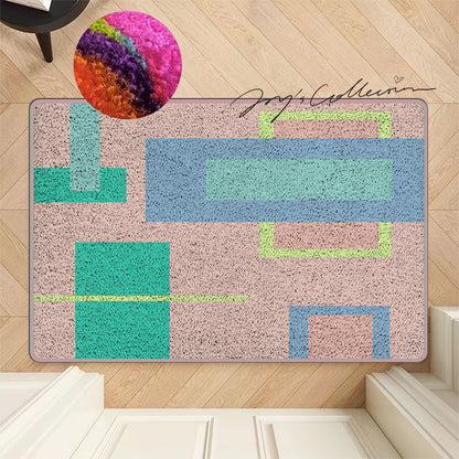 Feblilac Geometric Big Squares Geometric Nylon Door Mat