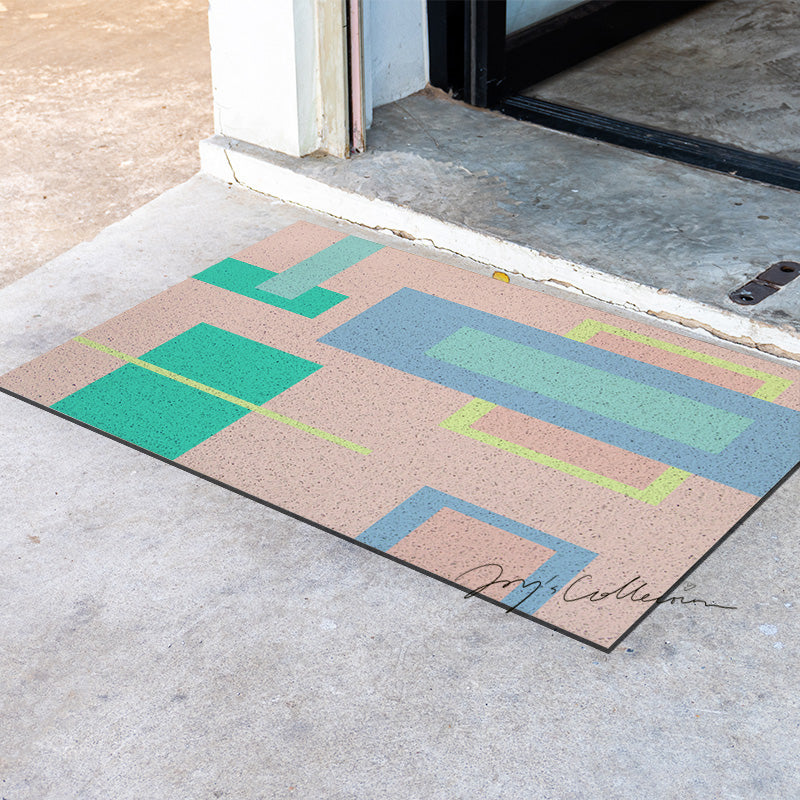 Feblilac Big Squares Geometric PVC Coil Door Mat - view 4