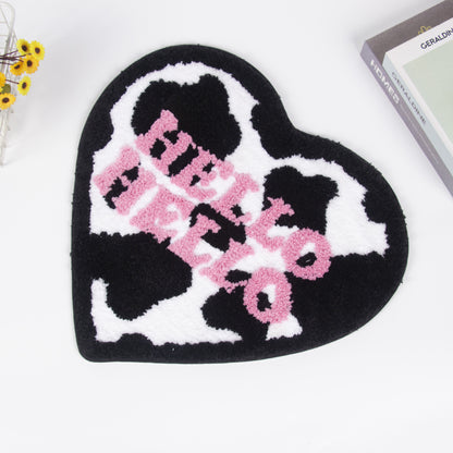 Feblilac Heart-shaped Letter Pattern Tufted Bath Mat