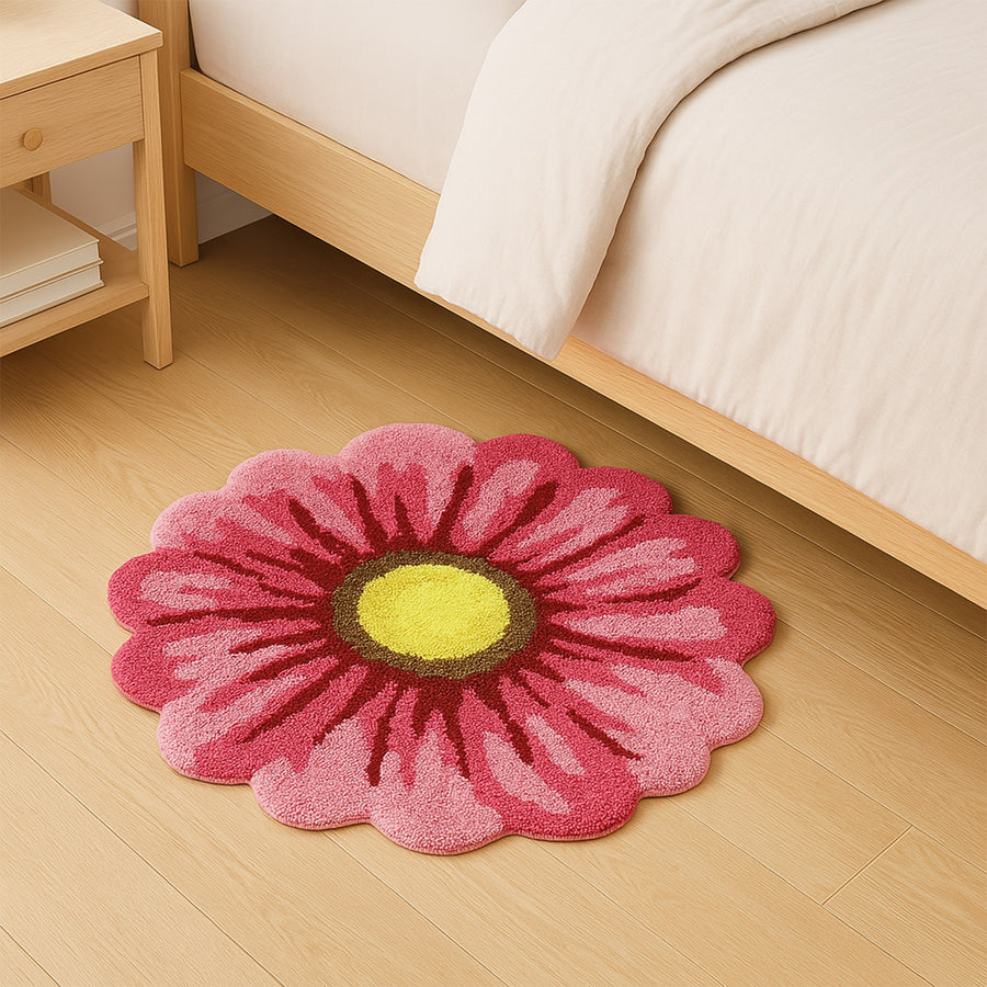 Feblilac Pink Flowers Tufted Bath Mat - view 4