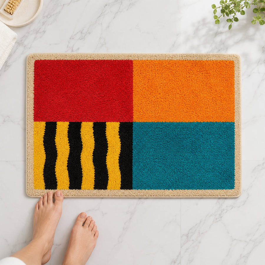 Feblilac Color Block Tufted Bath Mat - view 4