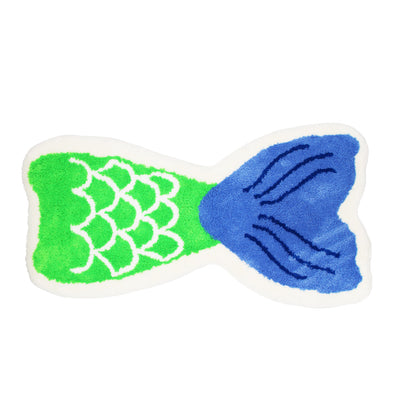 Feblilac Mermaid Tail Tufted Bath Mat