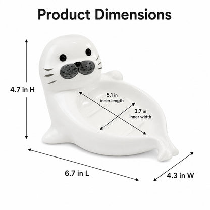 Feblilac Sea Lion Ceramic Soap Holder