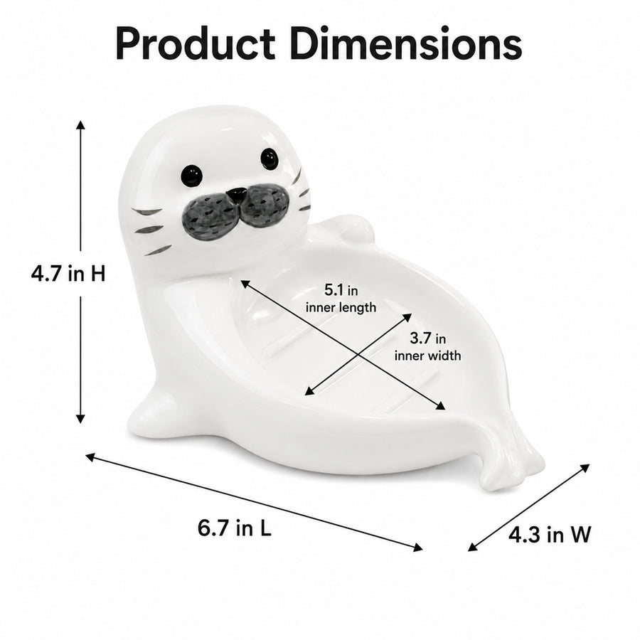 Feblilac Sea Lion Ceramic Soap Holder - view 4