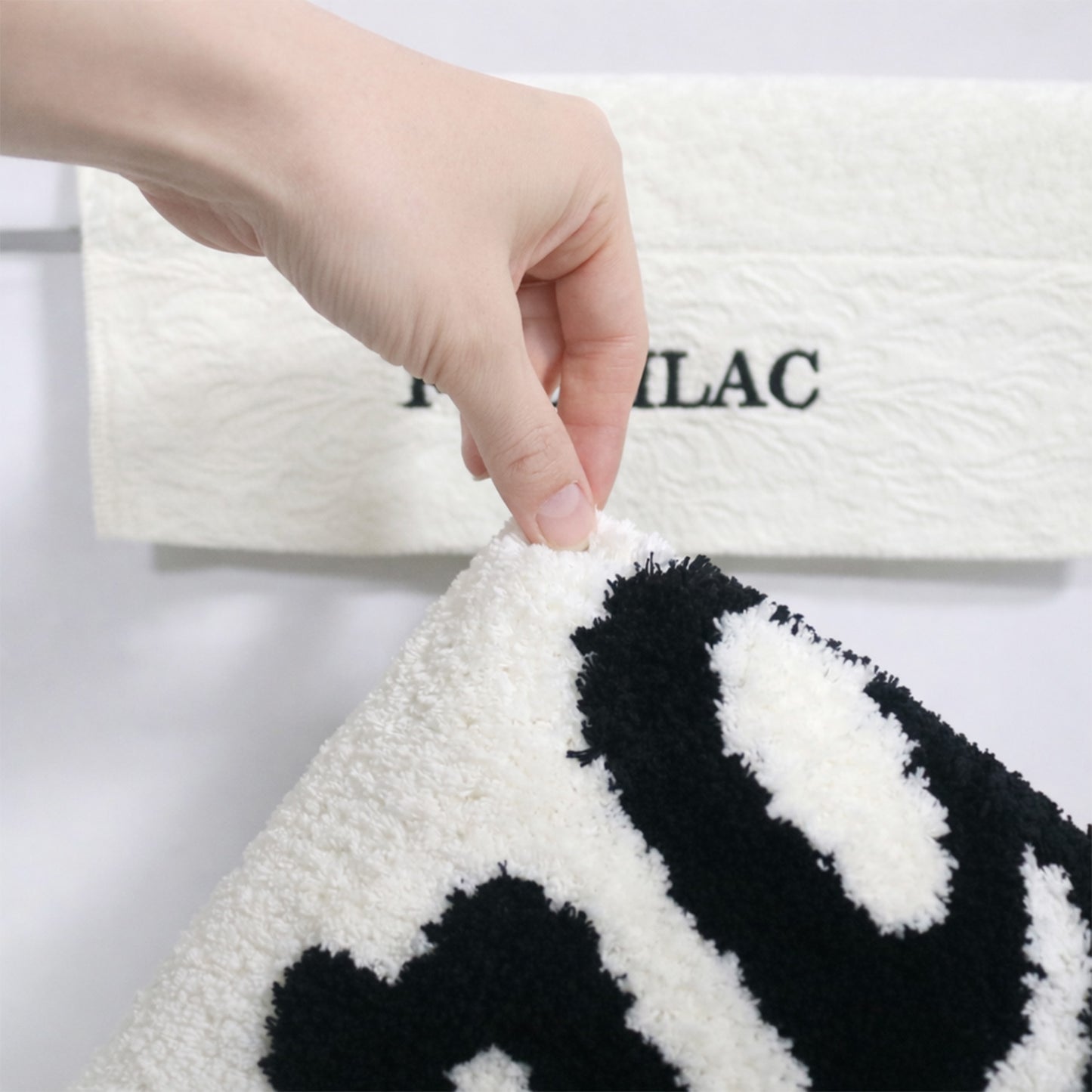 Feblilac Hello Gorgeous White Ground Bath Mat, Black and White Mat for Bedroom Living Room Balcony