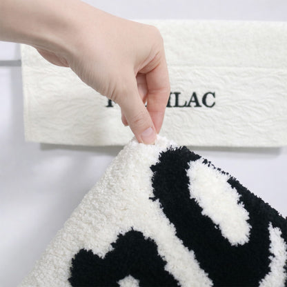 Feblilac Hello Gorgeous White Ground Bath Mat, Black and White Mat for Bedroom Living Room Balcony