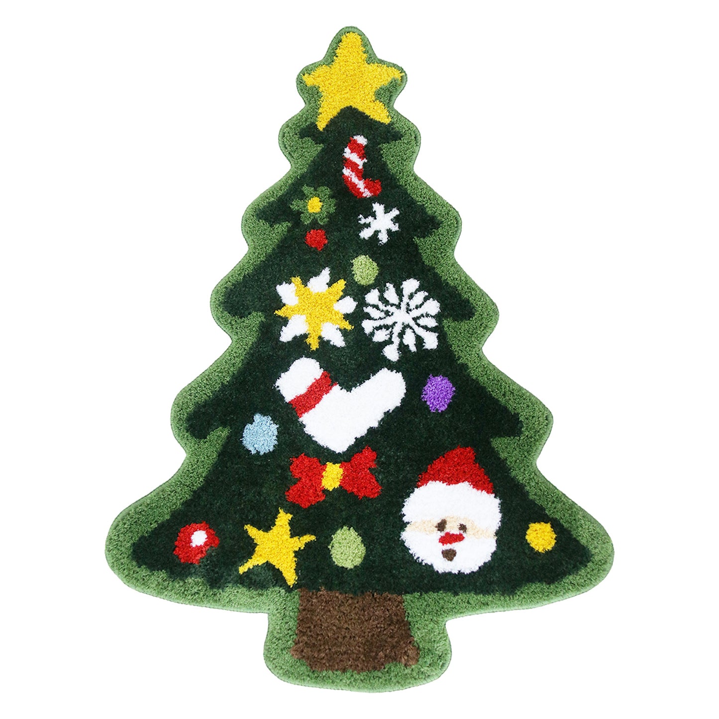 Feblilac Christmas Tree Tufted Bath Mat