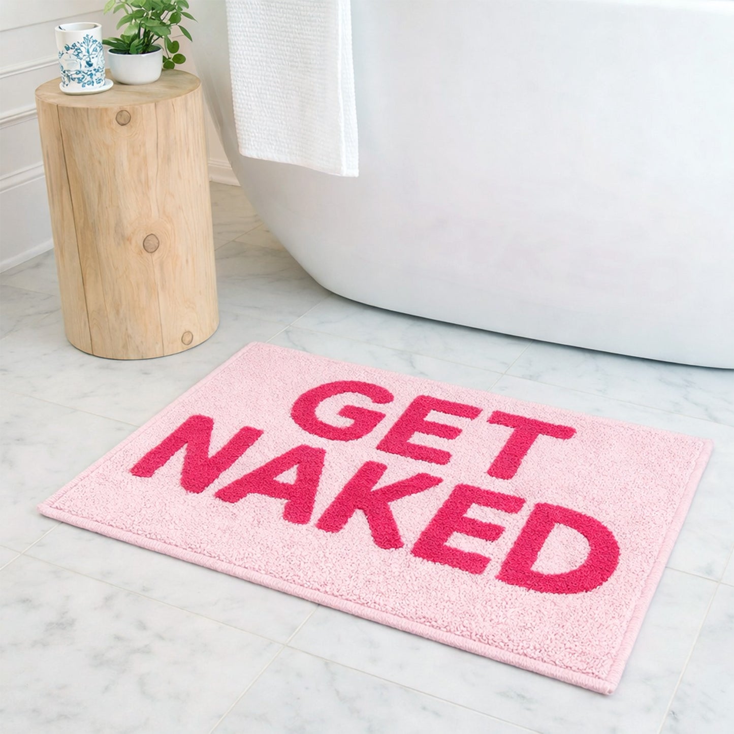 Pink Get Naked Bath Mat