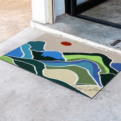Feblilac Green Mountains and Rivers PVC Coil Door Mat