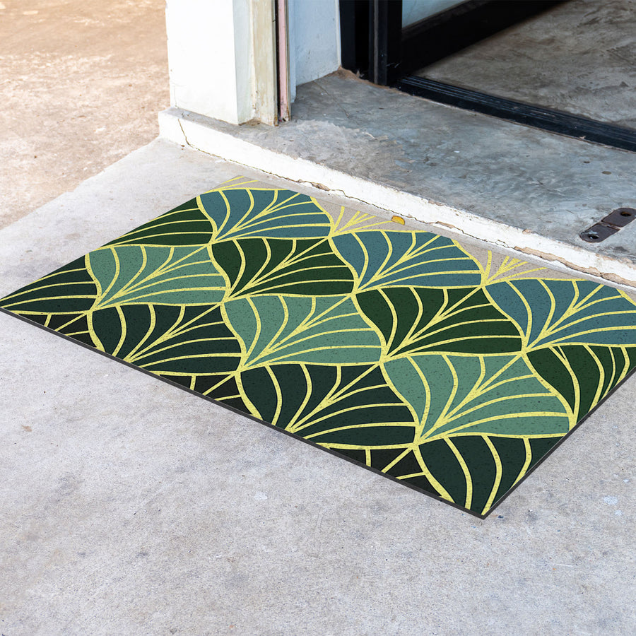 Feblilac Golden Green Ginkgo Leaves PVC Coil Door Mat - view 4