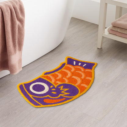 Feblilac Koi Fish Tufted Bath Mat – Colorful Non-Slip Absorbent Rug for Bathroom, Entryway & Bedroom