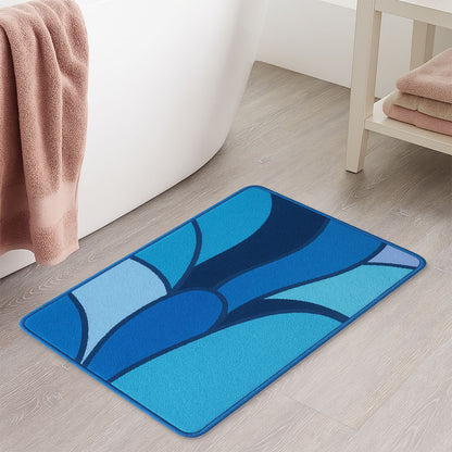 Feblilac Colorful Abstract Sea Geometric Tufted Bath Mat