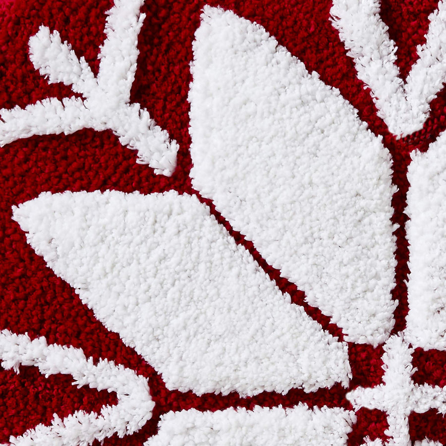 Feblilac Round Christmas Snowflakes Tufted Bath Mat - view 3