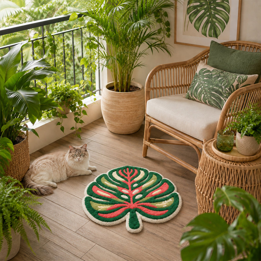Feblilac Tropical Leaf Tufted Rug - view 4