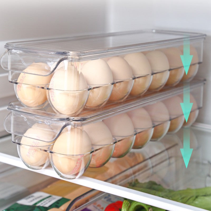 Feblilac Transparent Refrigerator Storage Box Kitchen Storage