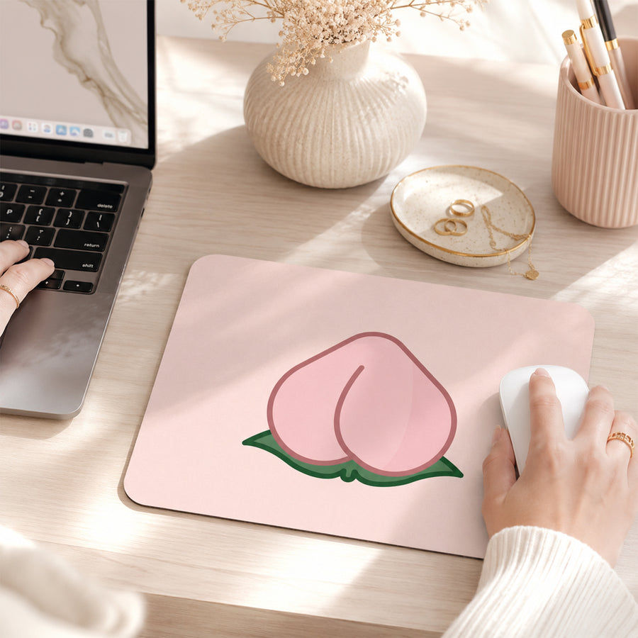 Feblilac Cute Peach Mouse Pad, Pink Desk Mat for Office & Study - view 4