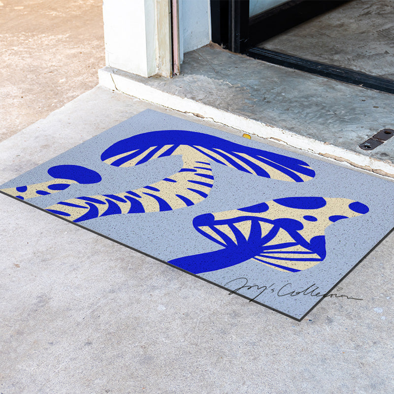 Feblilac Light Blue Mushroom PVC Coil Door Mat - view 4