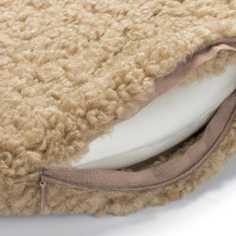 Feblilac Round Solid Faux Alpaca Plush Memory Foam Cushion