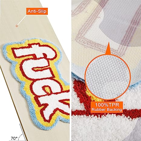 Feblilac Swear Words Fuck Funky Tufted Bath Mat - view 4