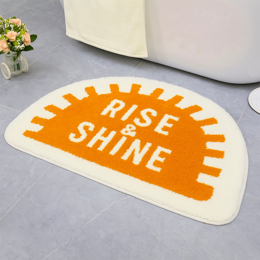Feblilac Semicircle Golden Sun Rise Shine Tufted Bath Mat - view 2