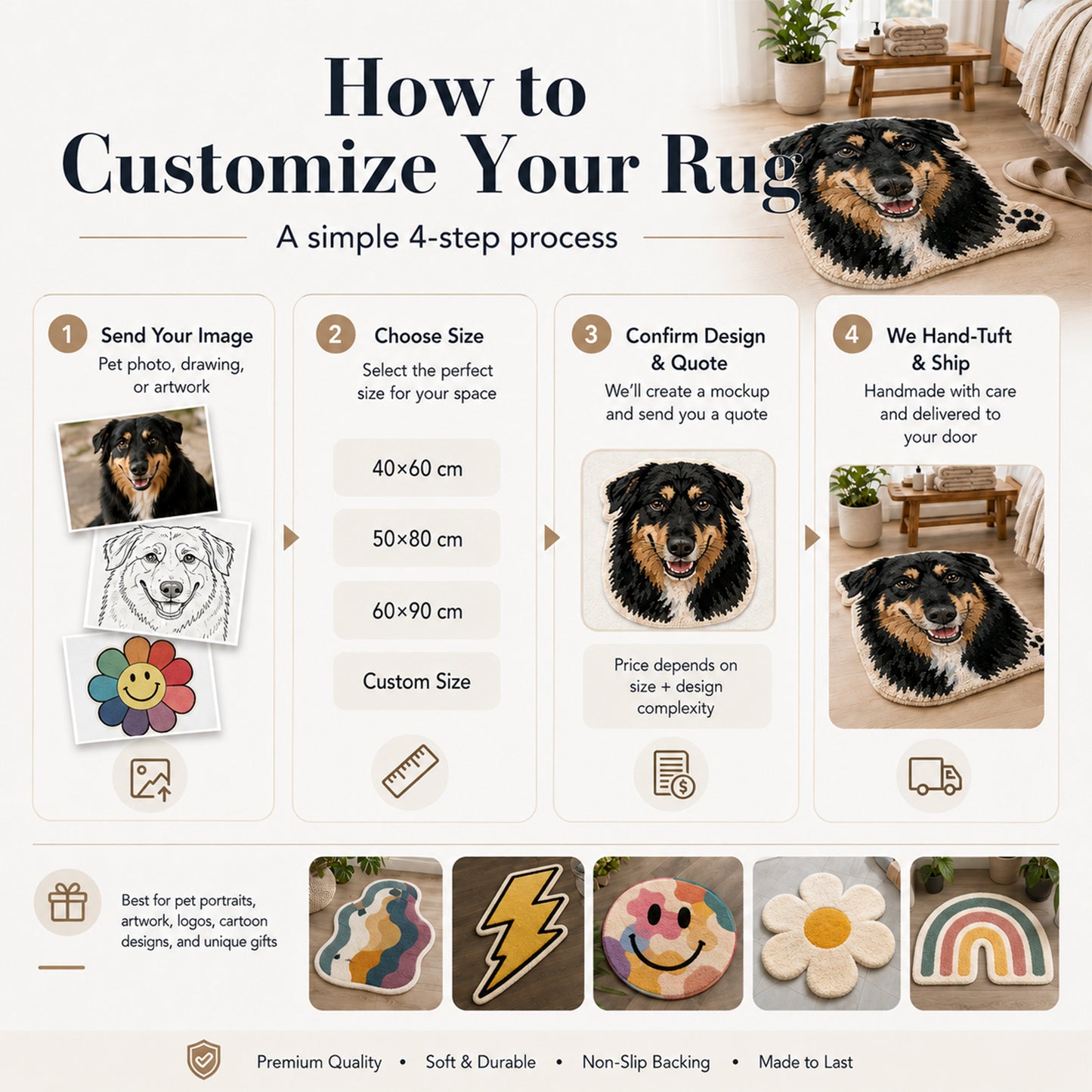 Feblilac Custom Tufted Rug – Personalized Handmade Mat