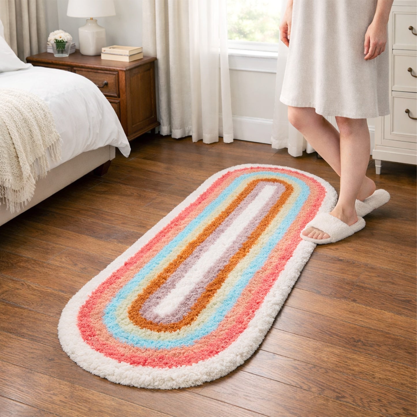 Feblilac Rainbow Runway Bedroom Mat