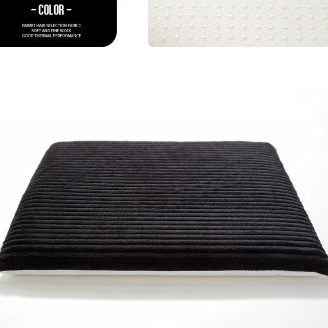 Feblilac Solid Corduroy Memory Foam Cushion Seat Pads