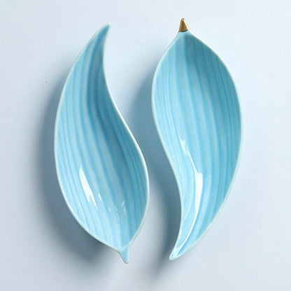 Feblilac Leaf-Shaped Ceramic Small Dish Saucer Dinnerware